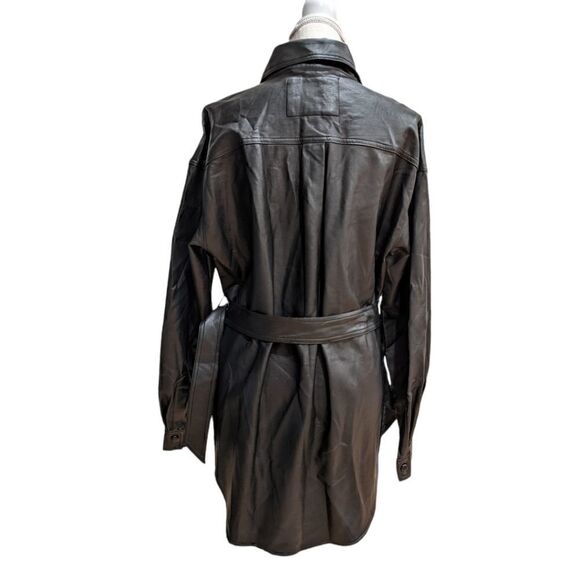 Sanctuary Women's Black Faux Leather Coat Size M - Picture 2 of 13